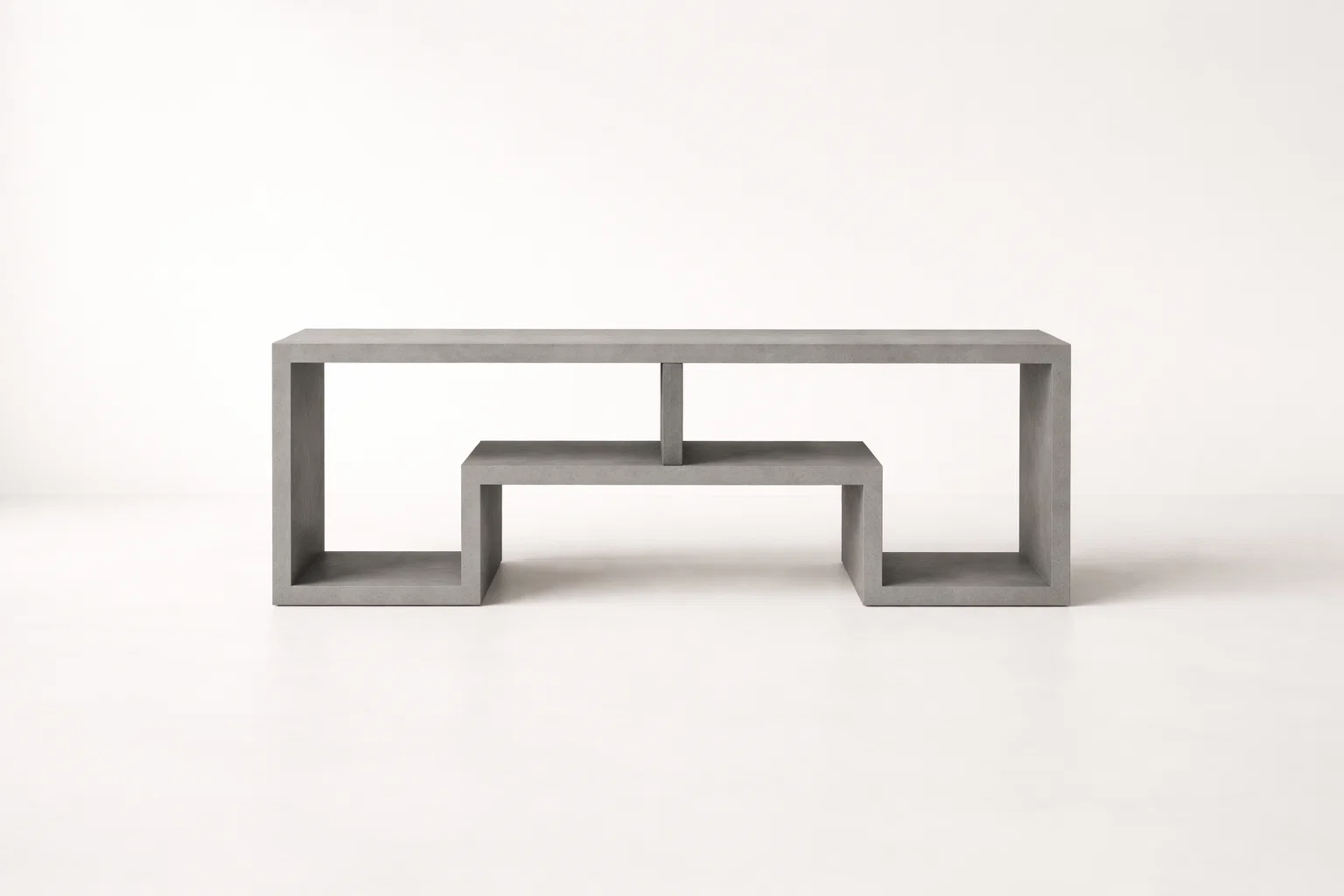 Concrete Finish Open Shelf TV Unit
